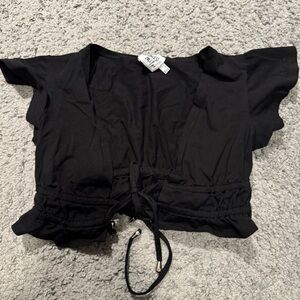 Black Princess Polly Tie Short Sleeve